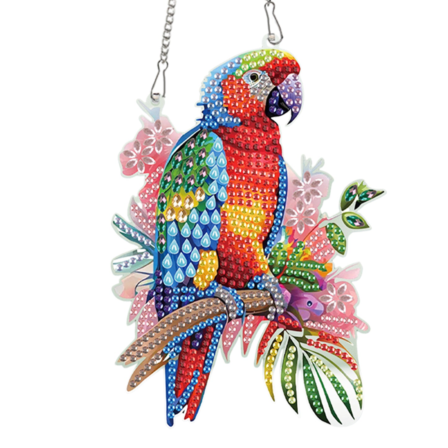 2pcs Parrot 2D Flat DIY Diamond Painting Set Diamond Art Pendant Wall Decor