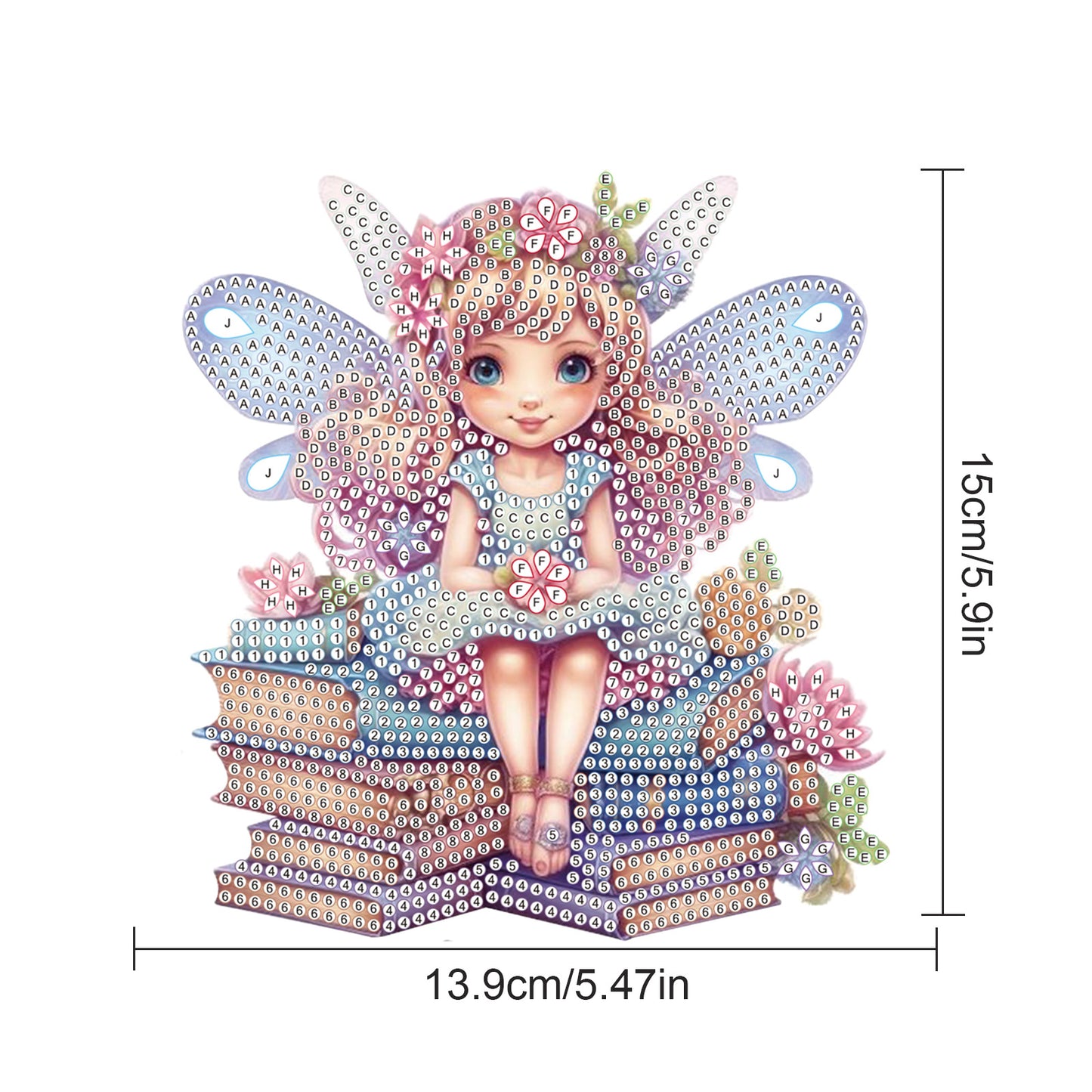 2pcs Elf Girl 2D Flat DIY Diamond Painting Set Diamond Art Pendant Wall Decor