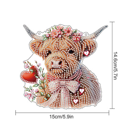 2pcs Yak 2D Flat DIY Diamond Painting Set Diamond Art Pendant Wall Decor