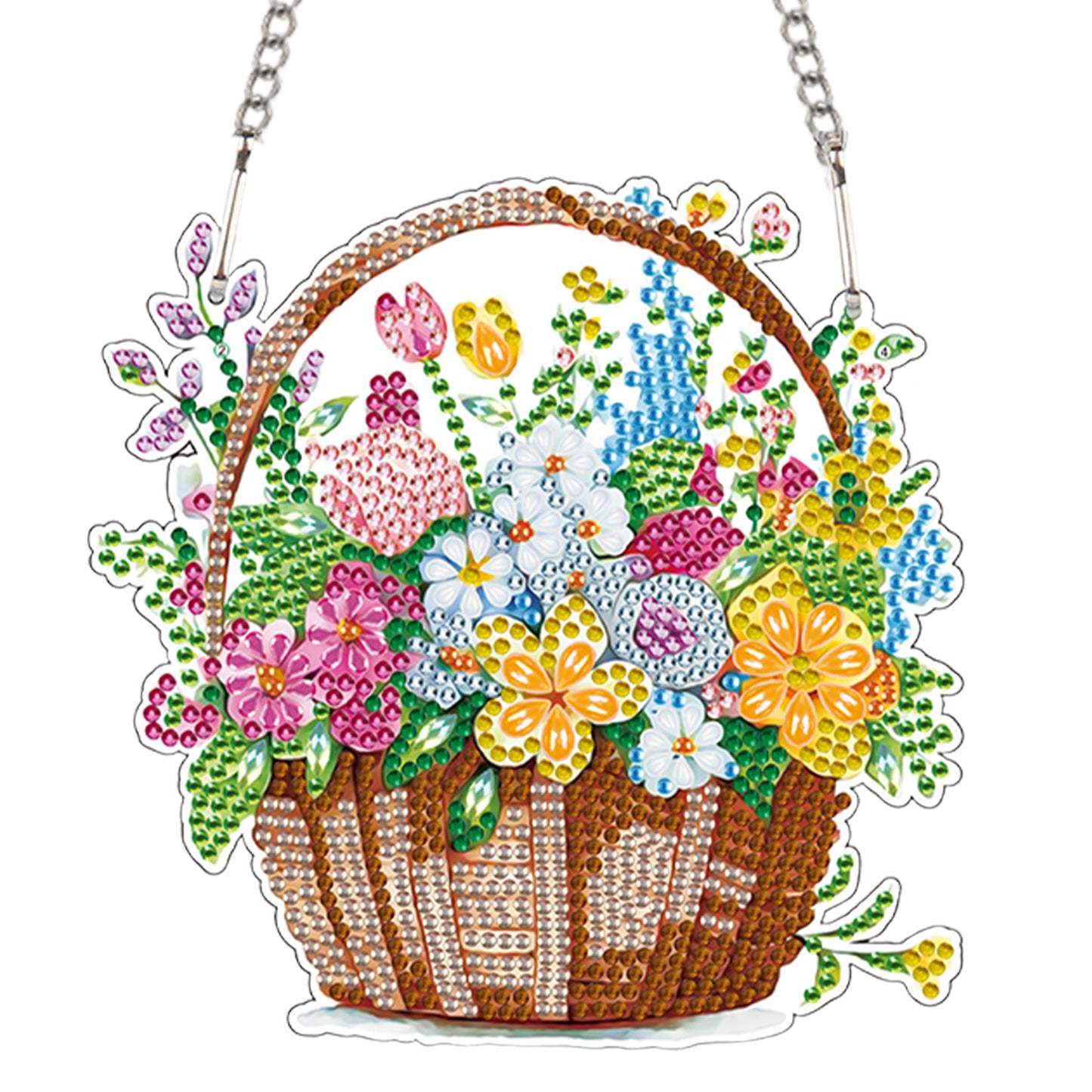 2pcs Flower Basket 2D Flat DIY Diamond Painting Set Diamond Art Pendant Decor