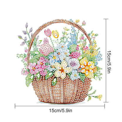 2pcs Flower Basket 2D Flat DIY Diamond Painting Set Diamond Art Pendant Decor