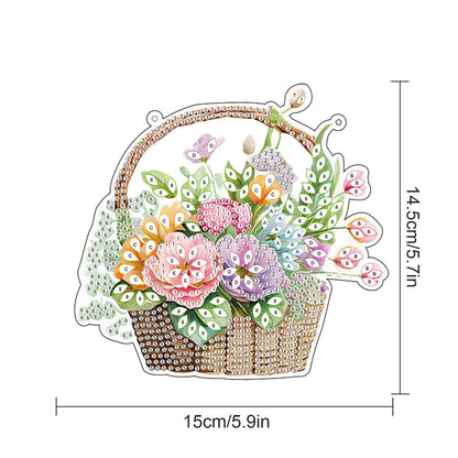 2pcs Flower Basket 2D Flat DIY Diamond Painting Set Diamond Art Pendant Decor