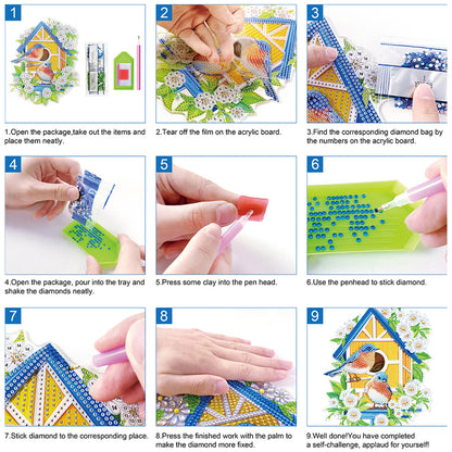 2pcs Flower Basket 2D Flat DIY Diamond Painting Set Diamond Art Pendant Decor