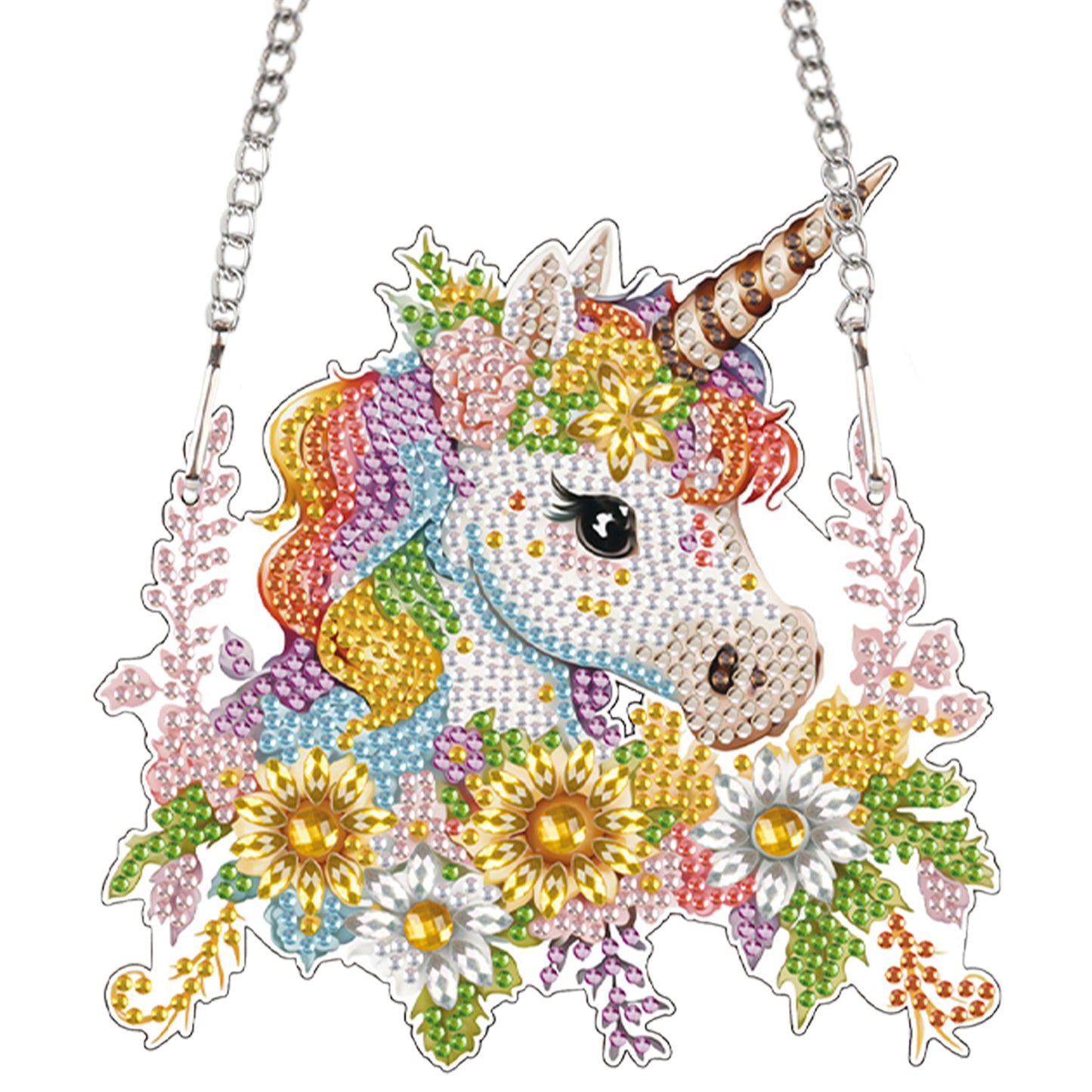 2pcs Unicorn 2D Flat DIY Diamond Painting Set Diamond Art Pendant Wall Decor