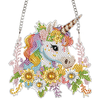 2pcs Unicorn 2D Flat DIY Diamond Painting Set Diamond Art Pendant Wall Decor