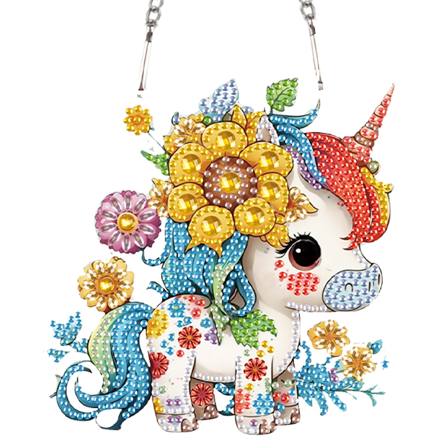 2pcs Unicorn 2D Flat DIY Diamond Painting Set Diamond Art Pendant Wall Decor