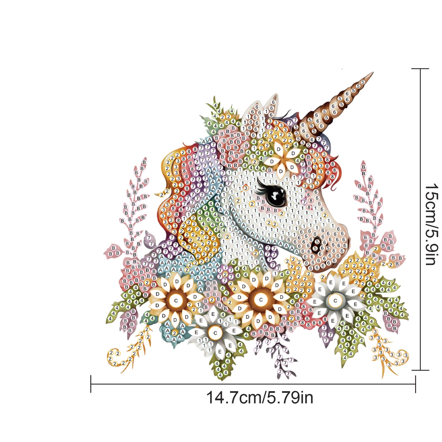 2pcs Unicorn 2D Flat DIY Diamond Painting Set Diamond Art Pendant Wall Decor