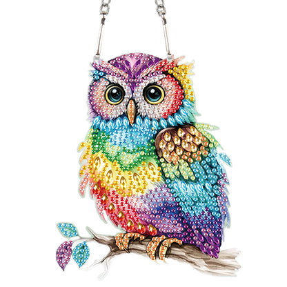 2pcs Owl 2D Flat DIY Diamond Painting Set Diamond Art Pendant Wall Door Decor