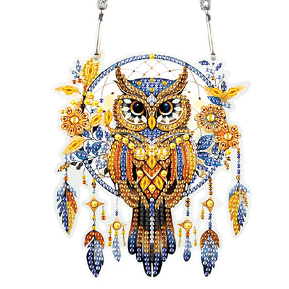 2pcs Owl 2D Flat DIY Diamond Painting Set Diamond Art Pendant Wall Door Decor