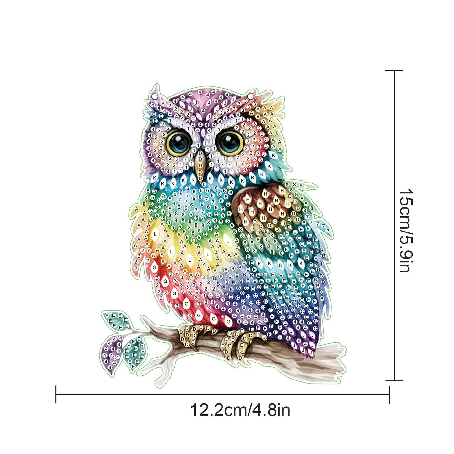 2pcs Owl 2D Flat DIY Diamond Painting Set Diamond Art Pendant Wall Door Decor