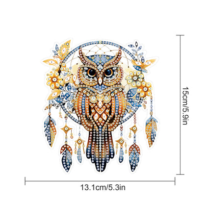 2pcs Owl 2D Flat DIY Diamond Painting Set Diamond Art Pendant Wall Door Decor