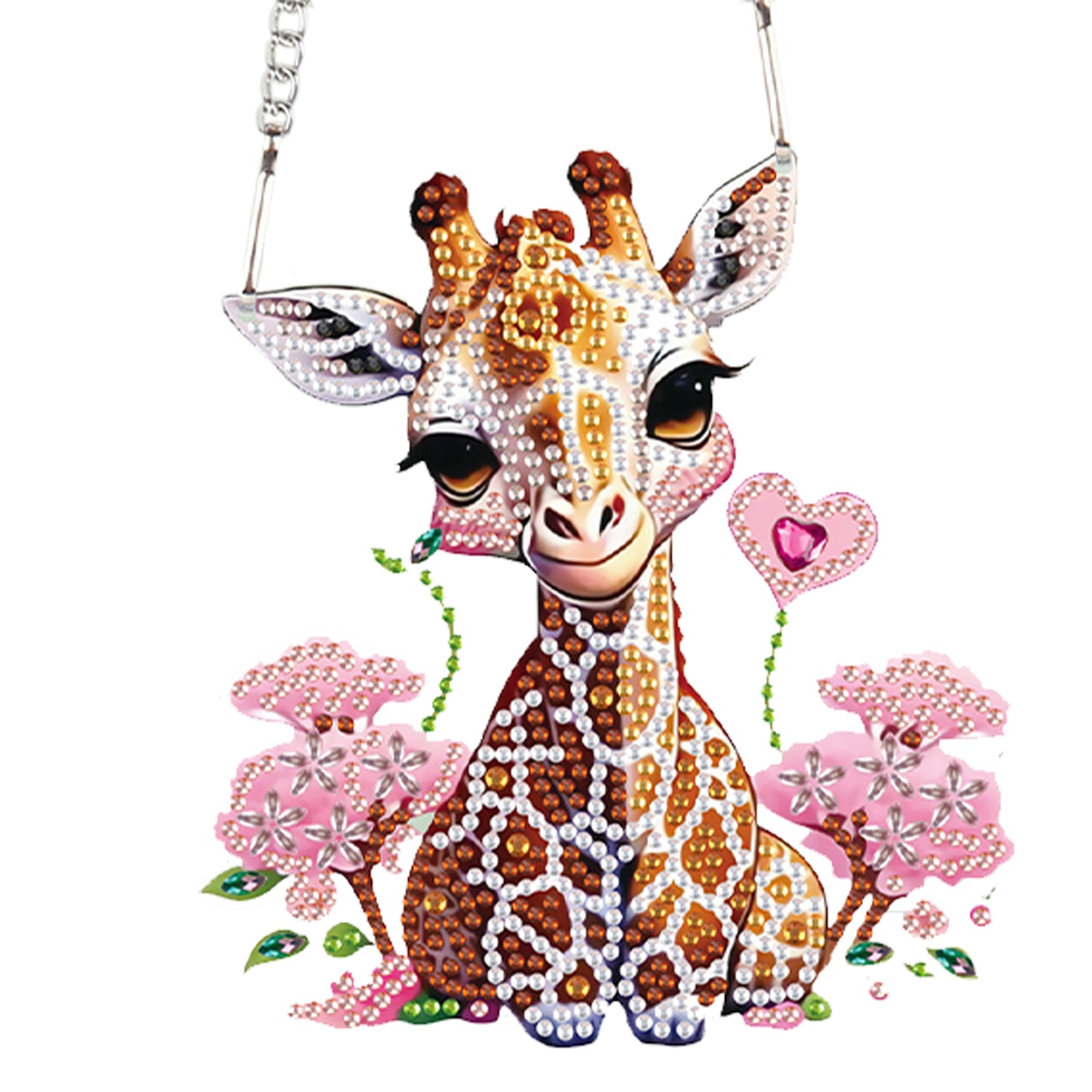 2pcs Giraffe 2D Flat DIY Diamond Painting Set Diamond Art Pendant Wall Decor