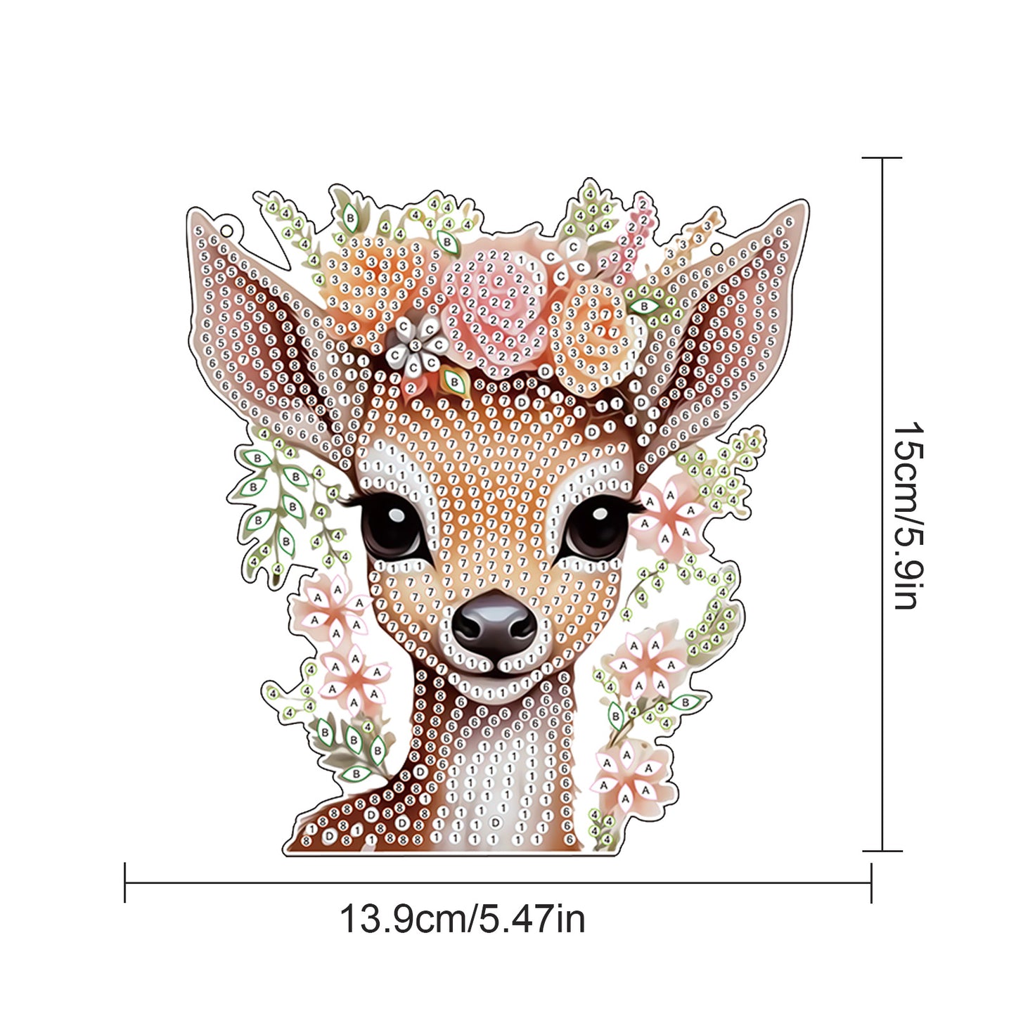 2pcs Giraffe 2D Flat DIY Diamond Painting Set Diamond Art Pendant Wall Decor