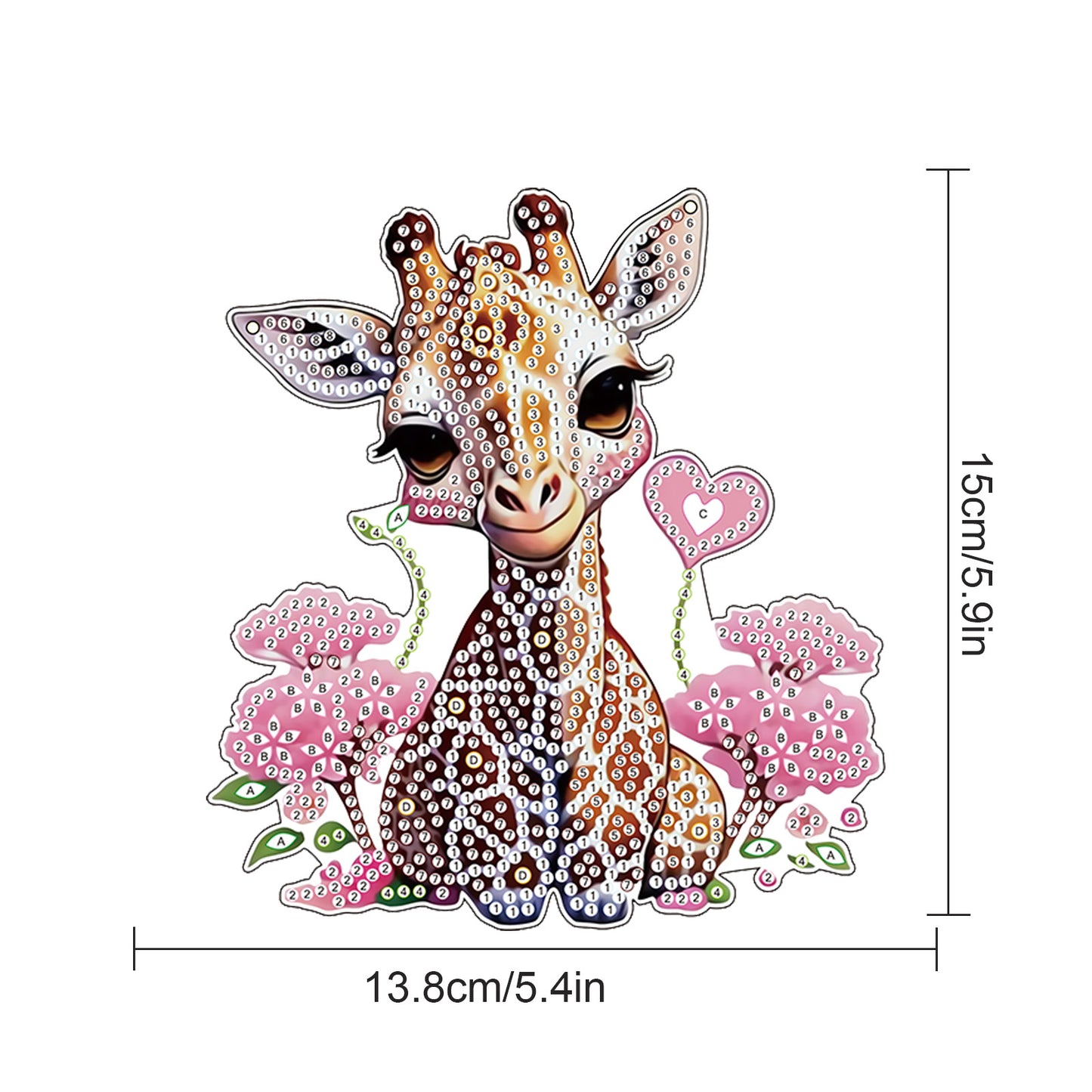 2pcs Giraffe 2D Flat DIY Diamond Painting Set Diamond Art Pendant Wall Decor