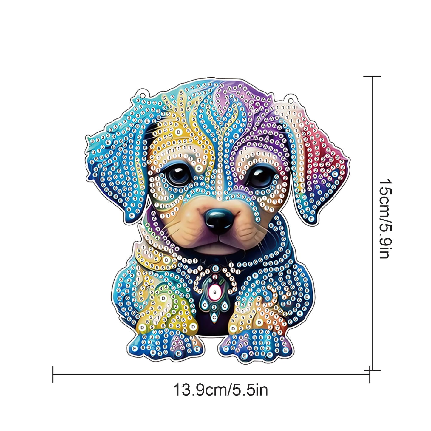 2pcs Dog Cat 2D Flat DIY Diamond Painting Set Diamond Art Pendant Wall Decor