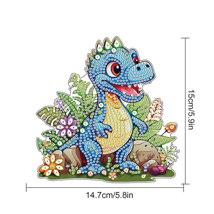 2pcs Dinosaur 2D Flat DIY Diamond Painting Set Diamond Art Pendant Wall Decor