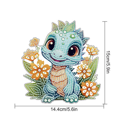 2pcs Dinosaur 2D Flat DIY Diamond Painting Set Diamond Art Pendant Wall Decor