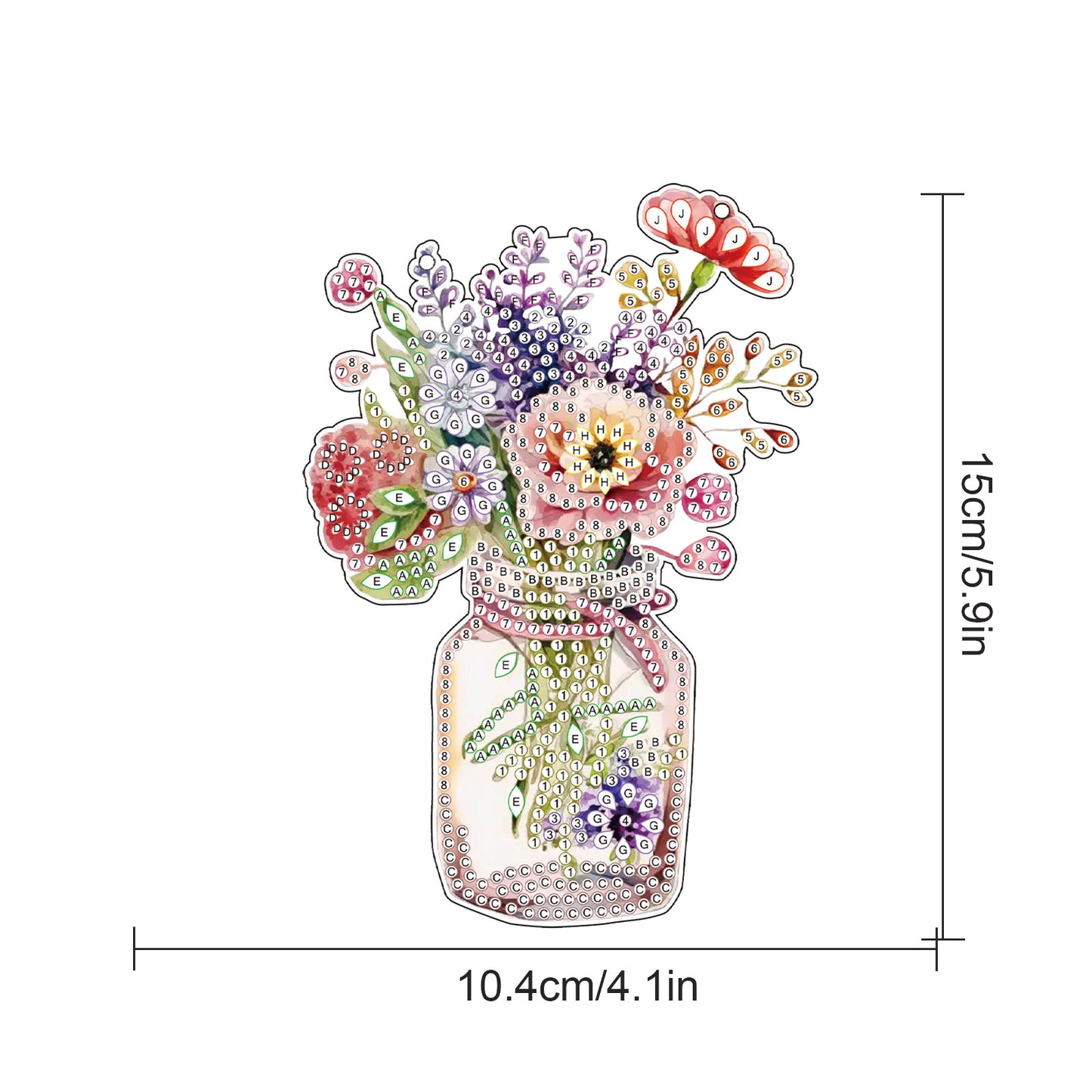 2pcs Flower Vase 2D Flat DIY Diamond Painting Set Diamond Art Pendant Wall Decor