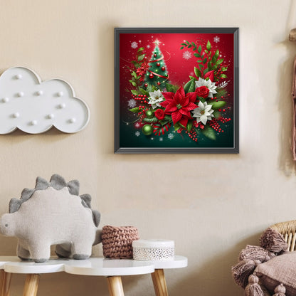 Christmas Poinsettia - Full Round Drill Diamond Painting 30*30CM