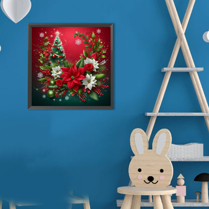 Christmas Poinsettia - Full Round Drill Diamond Painting 30*30CM