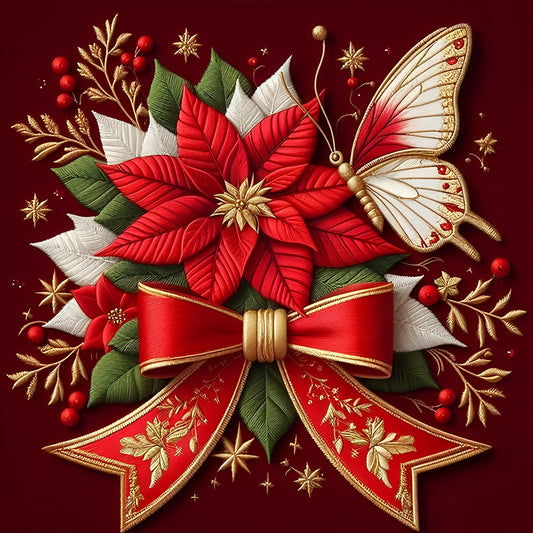 Christmas Poinsettia - Full Round Drill Diamond Painting 30*30CM