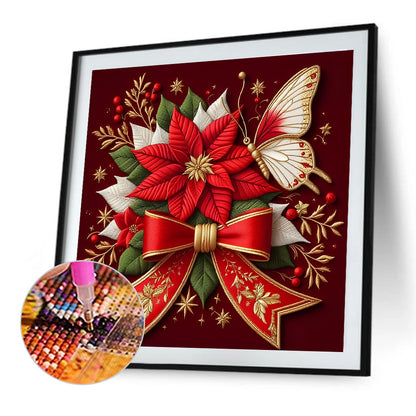 Christmas Poinsettia - Full Round Drill Diamond Painting 30*30CM