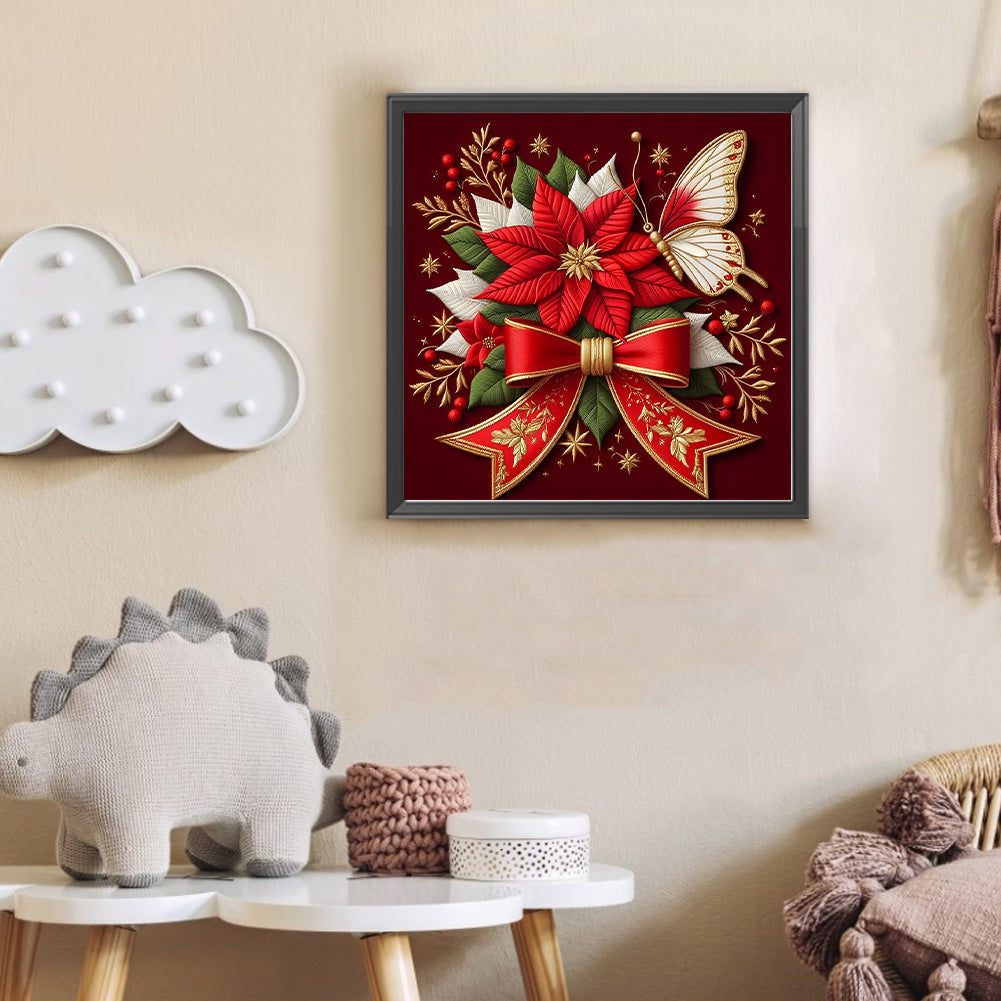 Christmas Poinsettia - Full Round Drill Diamond Painting 30*30CM