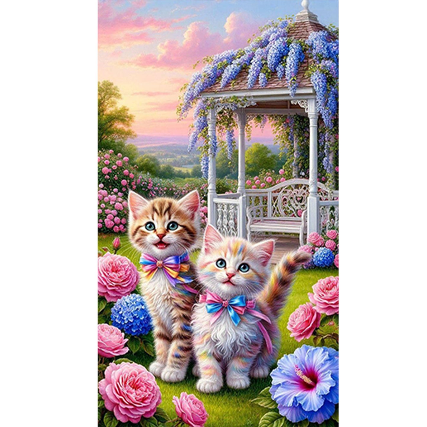 Two Cats - Full Round Drill Diamond Painting 40*70CM