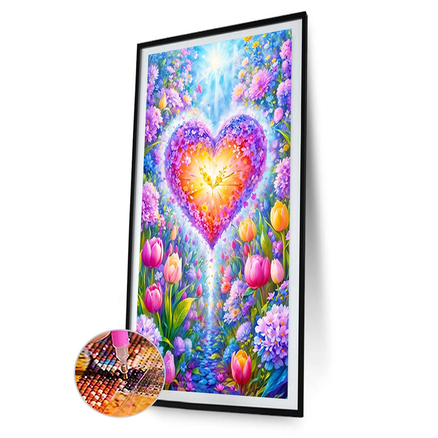 Flowers And Hearts - Full Round Drill Diamond Painting 40*70CM