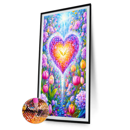 Flowers And Hearts - Full Round Drill Diamond Painting 40*70CM