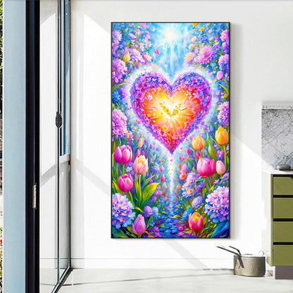 Flowers And Hearts - Full Round Drill Diamond Painting 40*70CM