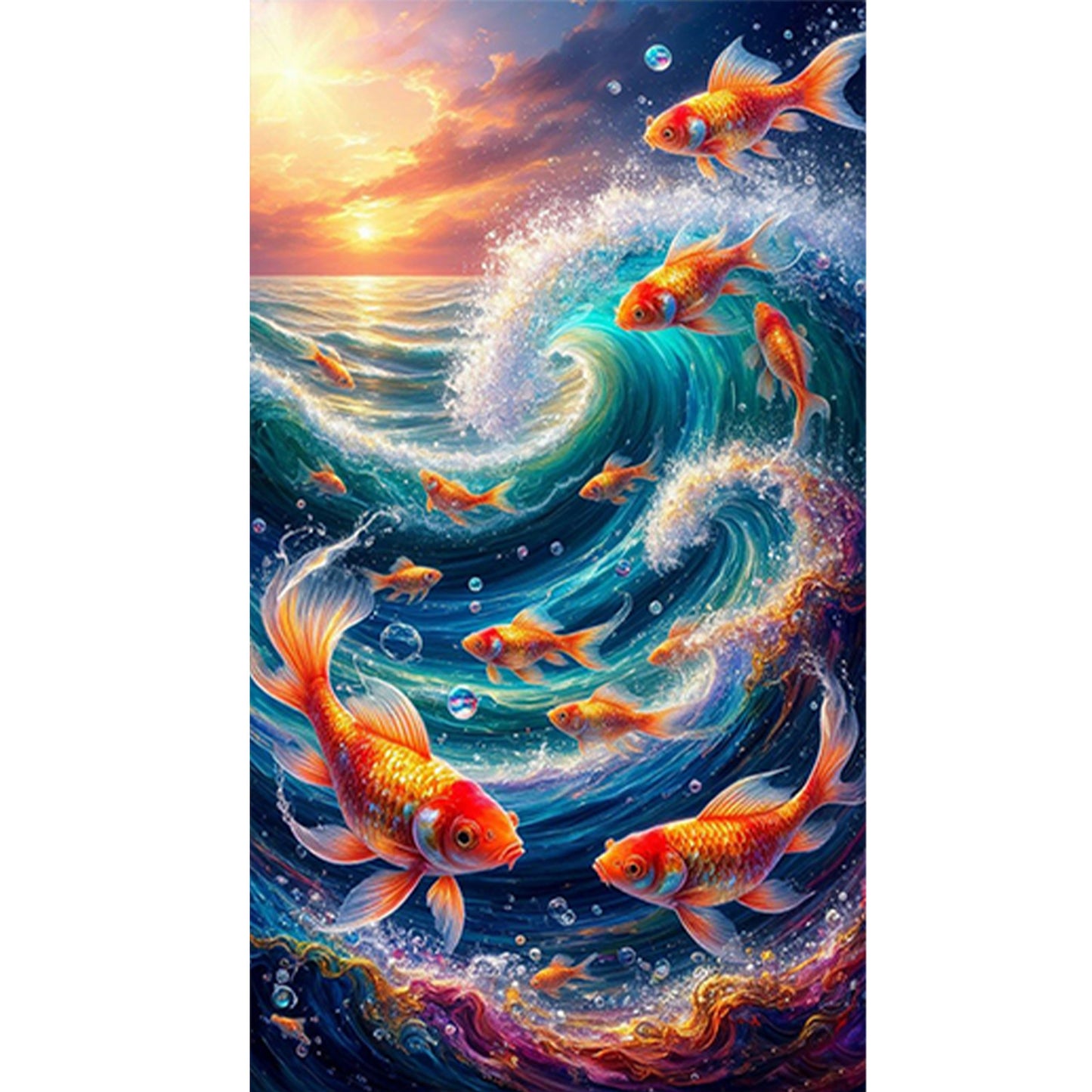 Fish In Water - Full Round Drill Diamond Painting 40*70CM