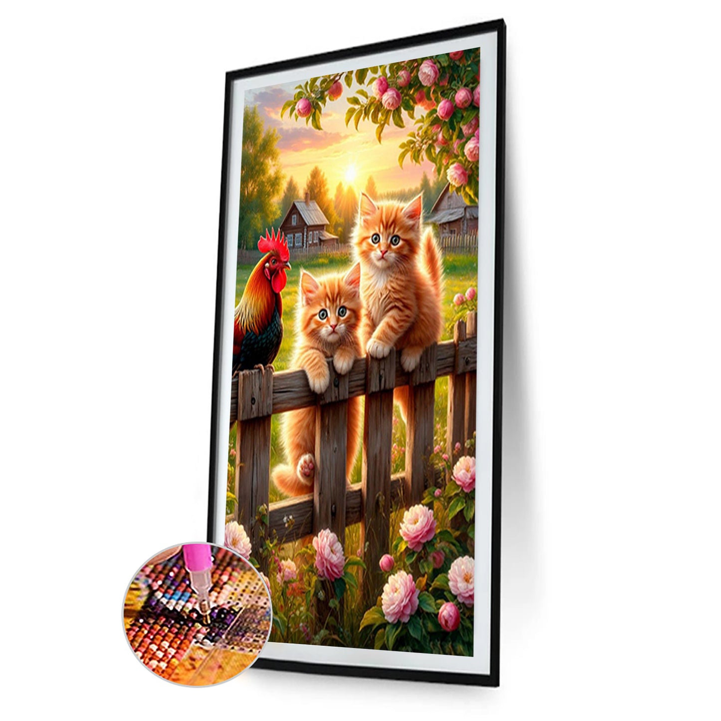 Cat And Chicken - Full Round Drill Diamond Painting 40*70CM