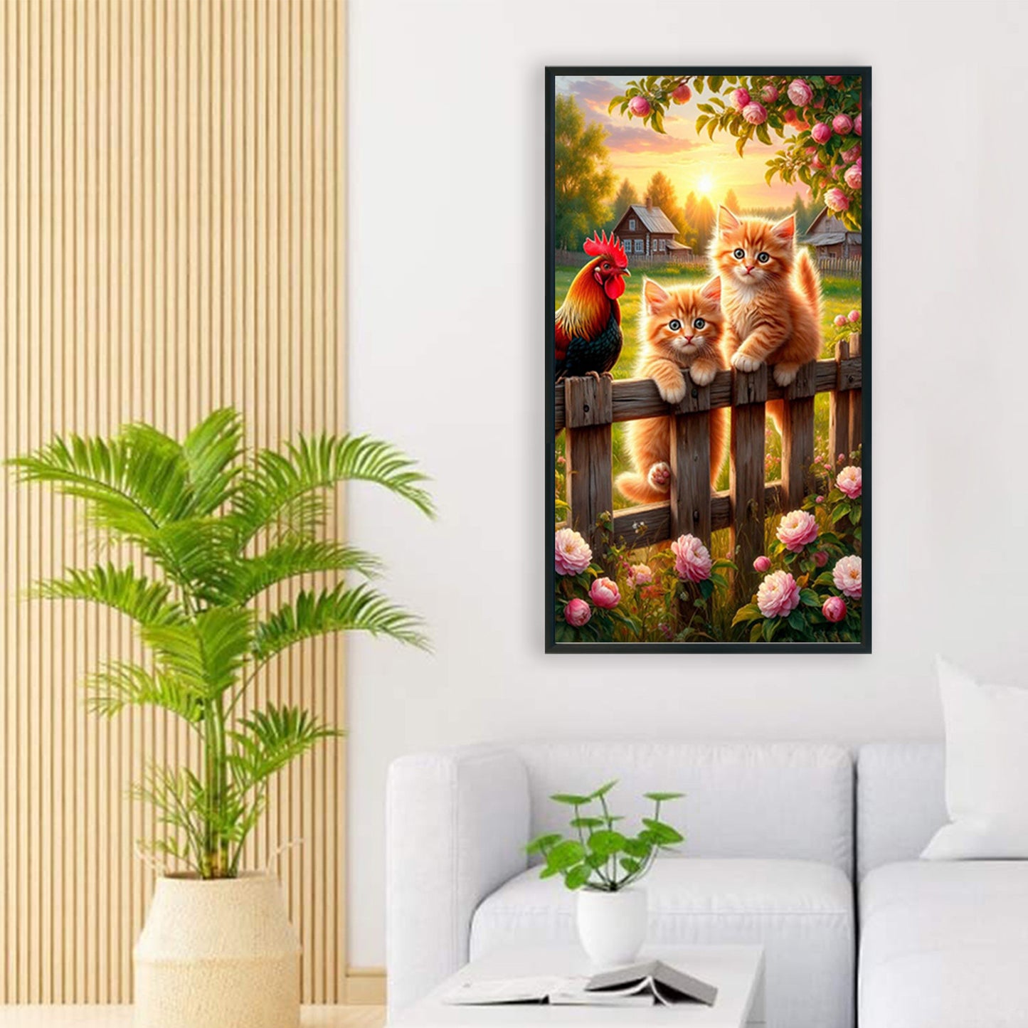 Cat And Chicken - Full Round Drill Diamond Painting 40*70CM