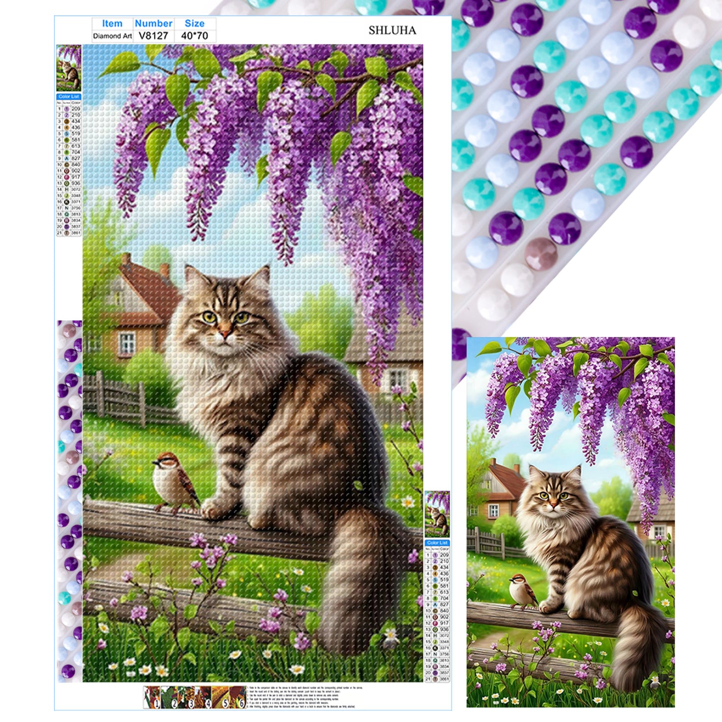Cats - Full Round Drill Diamond Painting 40*70CM