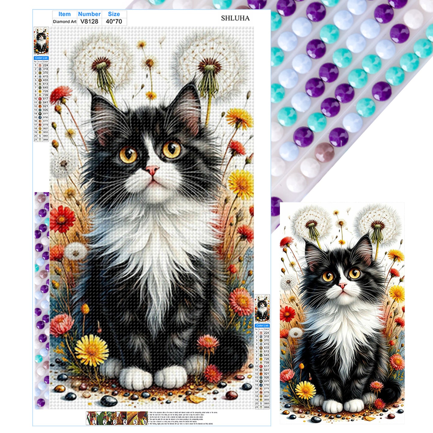 Cats - Full Round Drill Diamond Painting 40*70CM