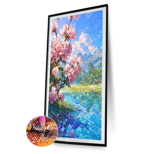Flowers And Snowy Mountains - Full Round Drill Diamond Painting 40*70CM