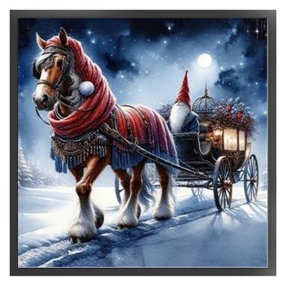 Christmas Carriage - 11CT Stamped Cross Stitch 40*40CM