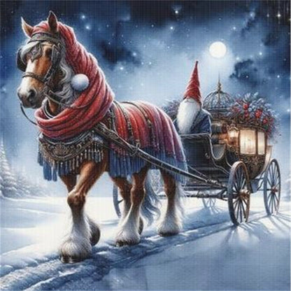 Christmas Carriage - 11CT Stamped Cross Stitch 40*40CM