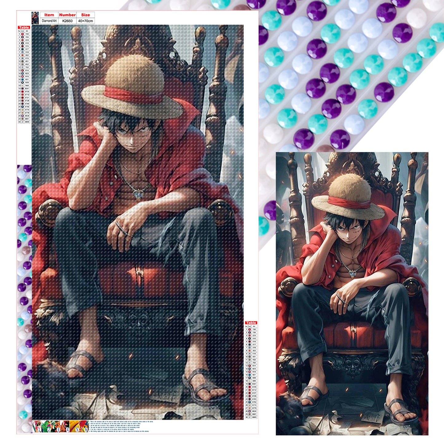 One Piece: Luffy - Full Round Drill Diamond Painting 40*70CM