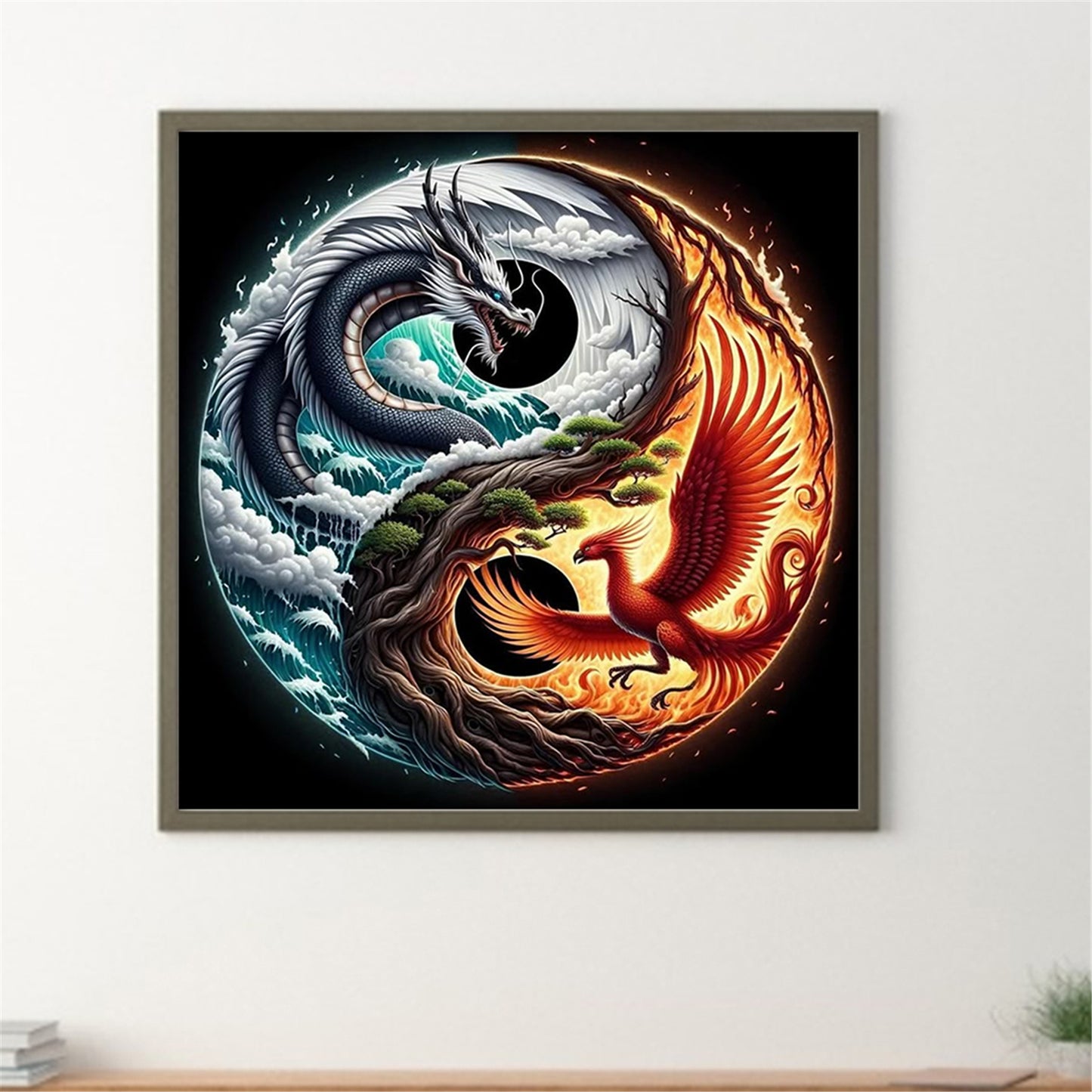 Tai Chi Dragon And Phoenix - Full Round Drill Diamond Painting 40*40CM