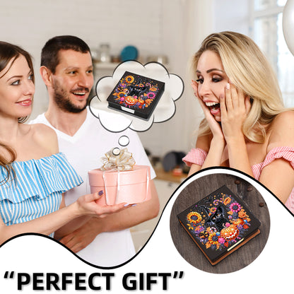 5D DIY PU Diamond Art Note Box with 160 Sheets Paper Mosaic Kit (Halloween)