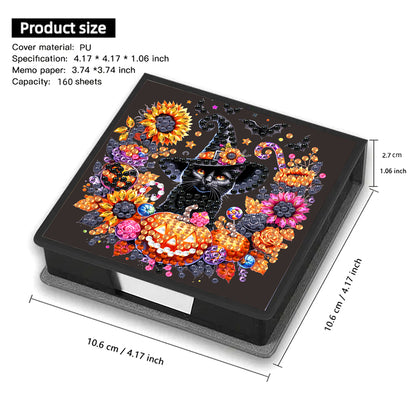 5D DIY PU Diamond Art Note Box with 160 Sheets Paper Mosaic Kit (Halloween)