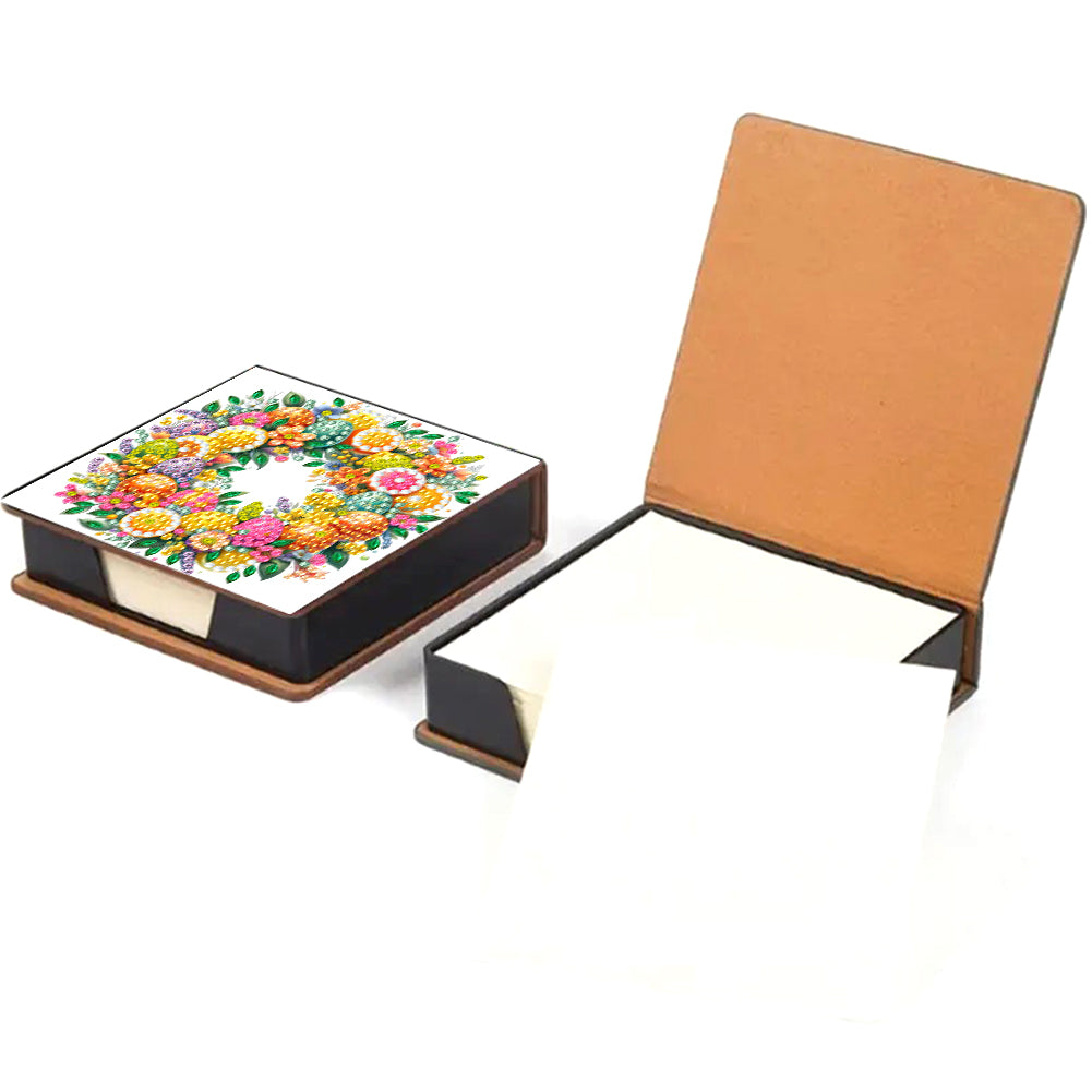 5D DIY PU Diamond Art Note Box with 160 Sheets Paper Memo Pad Holder (Fruit)
