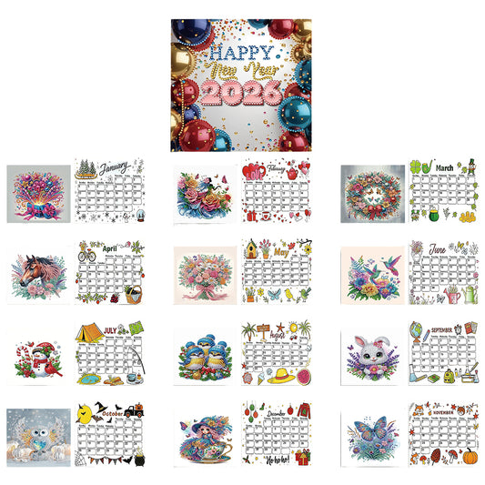 5D/DIY Diamond Painting Calendar Kit Partial Drill Diamond Art Paper Calendar