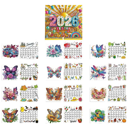 5D/DIY Diamond Painting Calendar Kit Partial Drill Diamond Art Paper Calendar