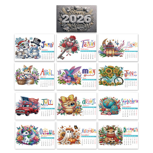5D/DIY Diamond Painting Calendar Kit Partial Drill Diamond Art Paper Calendar