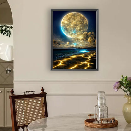 Moonlit Lake - Full Round Drill Diamond Painting 30*40CM