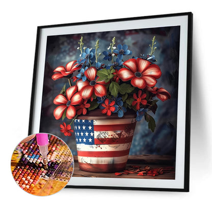 Flower Bouquet In A Flowerpot - Full Round Drill Diamond Painting 30*30CM