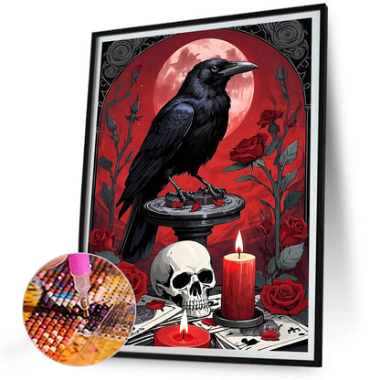 Skull And Crow - Full Round Drill Diamond Painting 30*40CM